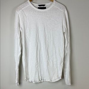 Wings + Horns Classic White Long Sleeve Tee Size Medium